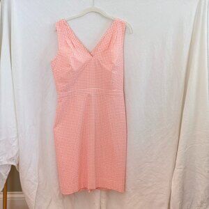 J Crew Women's  V Neck Seersucker Dress in Gingham- Size 8